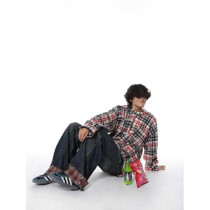 2024 Plaid Long Sleeve Shirt Japanese Hong Kong Style Ins Loose Shirt Boys Summer Trendy Versatile Casual Coat