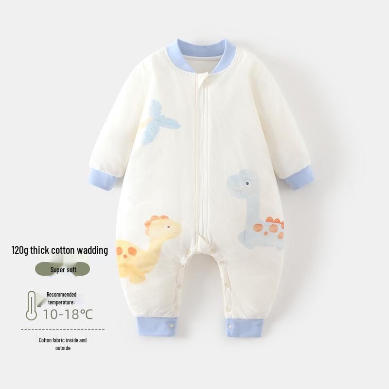 120g Padded Baby Footed Sleeping Bag - Autumn/Winter Newborn Anti-kick Zippered Quilt, Thickened for Warmth