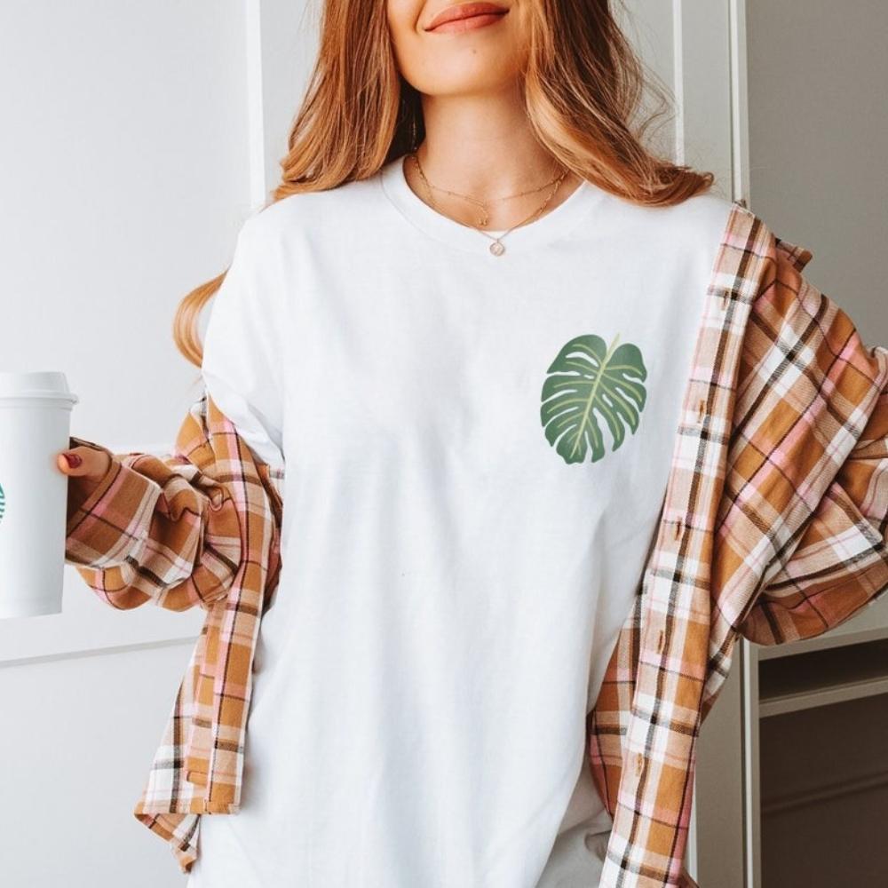 

Monstera Pflanze Plantlover BIOBAUMWOLLE Graphic T Shirts Cottagecore Nature Plant Shirt Women Unisex Cotton Casual Shortsleev S