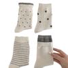 White Gray Wool Thickened Socks Polka Dot Wind Socks Polka Dot Cute Pile Socks Base Stripes