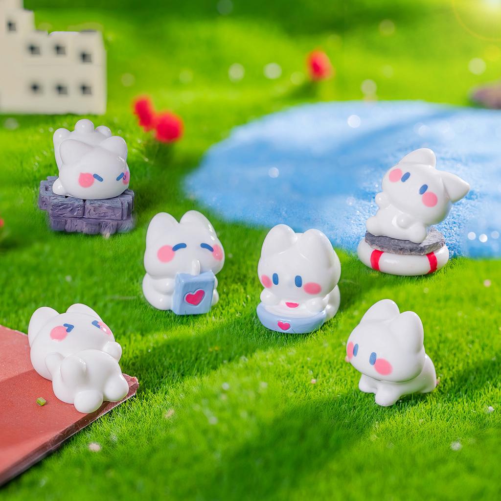 6Pcs/Set Cute Resin Cat DIY Brooch Hairpin Jewelry Handmade Accessory 2-3.2cm Model Kawaii Water Cup Resin Accessories