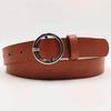 All-match Round Buckle Women's PU Belt Simple and Fashionable Jeans Belt New Student Belt
