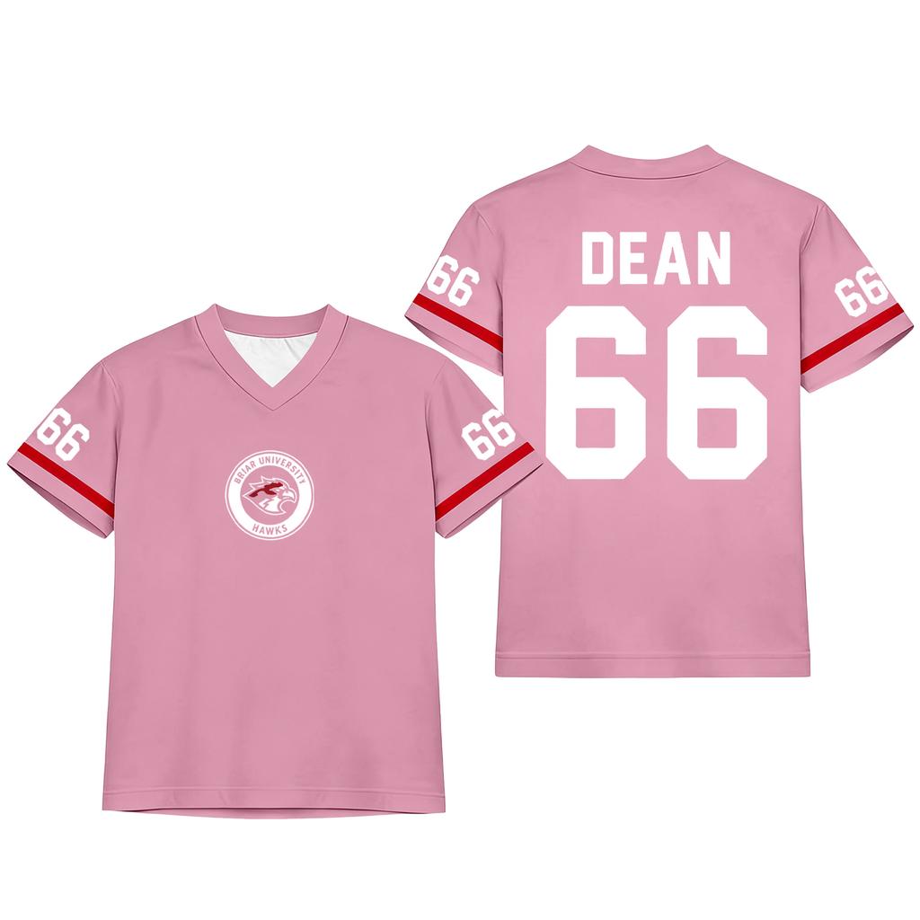 Damen Mode Sportoberteil im Trikot-Stil V-Ausschnitt Kurzarm Lässiger Lockere Passform Sportshirt mit Aufgedrucktem Logo und Ärmelnummern