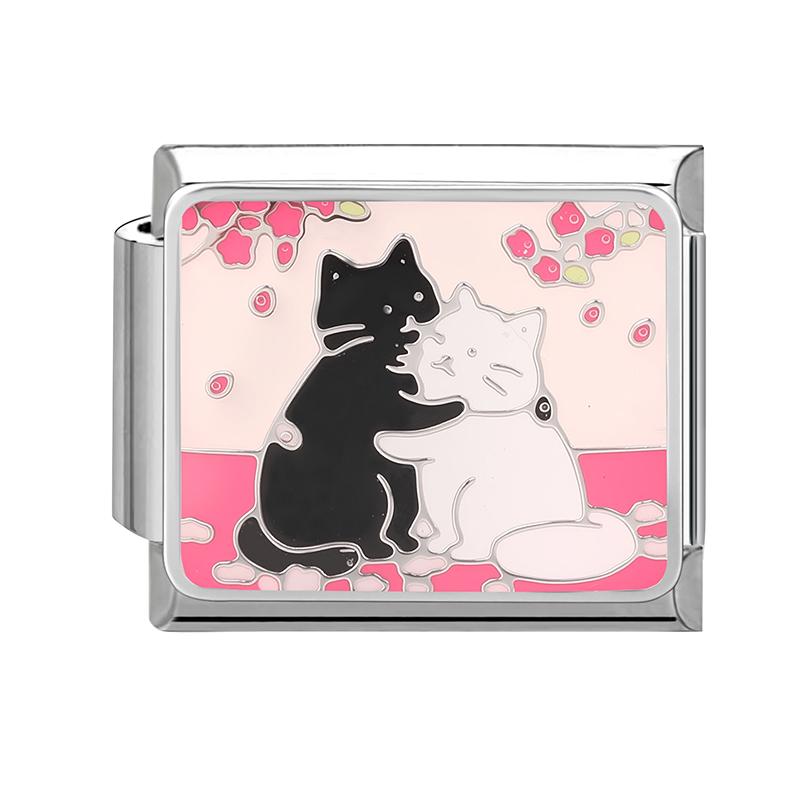 Fashion Colorful Y2K Animal Series Cat Dog Italian Charm Beads Fit 9MM Stainless Steel Bracelets Gifts Women Jewelry DIY Making