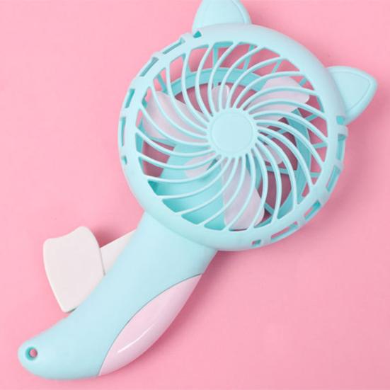 Mini Fan Adorable Shell Portable Pure Energy-saving Plastic Manual Cooling Fan Dorm Supplies