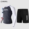 Herren UV-Schutz Rash Guard Set Langarm Schnelltrocknend Badeanzug Surfen Schnorcheln Tauchen Schwimmen