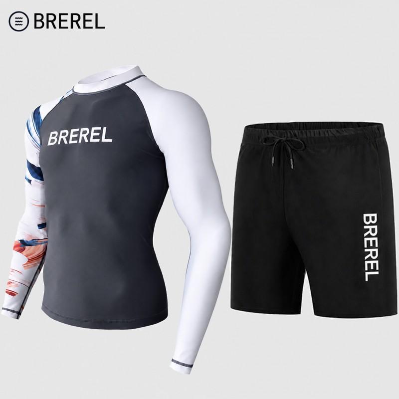 Mens UV Protection Rash Guard Set Long Sleeve Pants Quick Dry Swimwear Snorkeling Surfing Swimming Medium