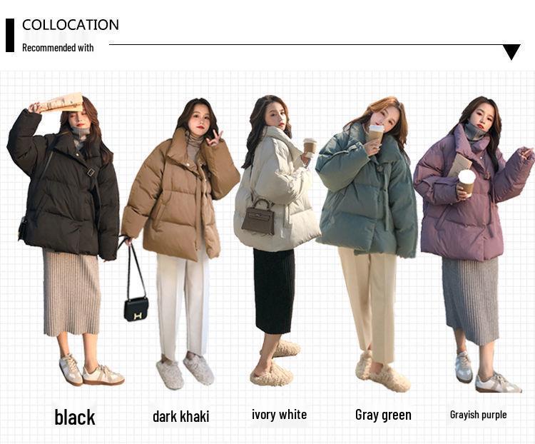 Women's 2024 Winter College Style Cotton Jacket – Short, Loose, and Thickened Korean Design