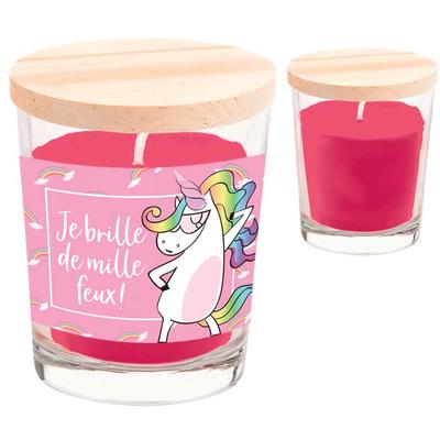 [A0701] - 'Licorne My Unicorn' Scented Candle I Shine Brightly! (cherry) - 92x70mm