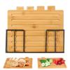 Cutting Boards with Holder Sets for Kitchen Wood Chopping Block for Meat Fish Vegetables Food Chopping Wood Boards Set