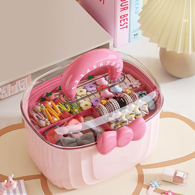 Double Layer Hairpin Storage Box Cute Girls Jewelry Box Children's Hair Accessories Storage Box Layered Storage Container
