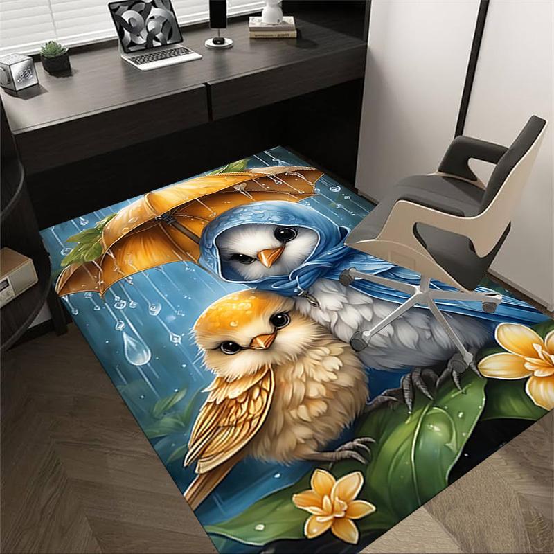 

1PC Birds Rain Non-Slip Floor Carpet Compatible for Office&Living Room&Bedroom&Dining room - Flat-Weave Machine-W288 60cm by 90cm