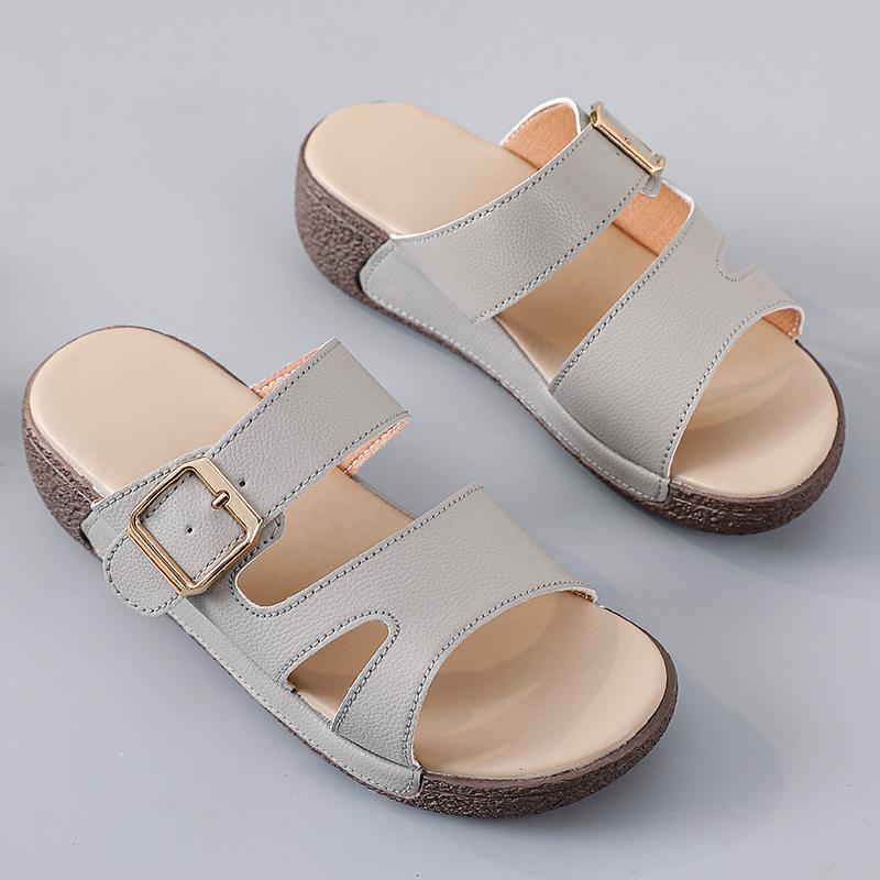 Atmungsaktive Designer-Sandalen Neue Lässige Halbe Damen-Slipper Outdoor Flats Übergröße Qualitätsschuhe für Frau Plateau-Slipper