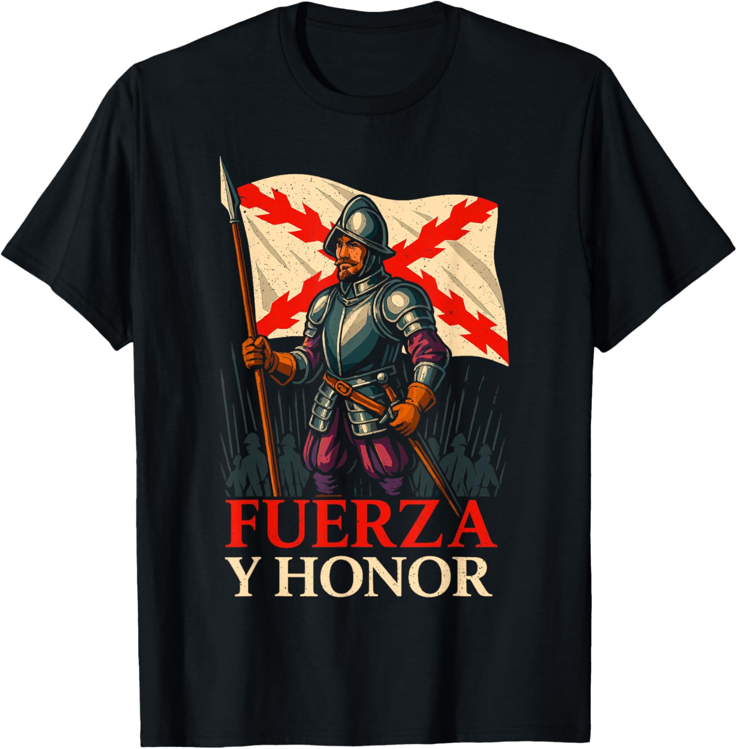 Fuerza Y Honor Tercio Viejo Don Blas De Lezo España Tercios Camiseta Short Sleeve Casual 100 Cotton Shift S