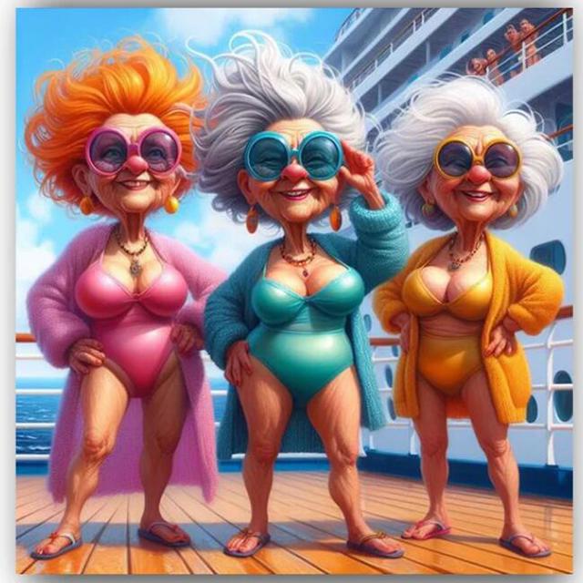 

Мода Бабушка Сестра Алмазная Живопись Новинка 2024 Пляж Удивительный Купальник Бабушка 5D DIY Мозаика Вышивка Наборы для Вышивания Крестом Full Round 30x30CM