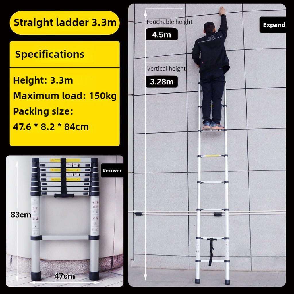 Aluminum Alloy Telescopic Ladder Portable Engineering Ladder Household Single Side Expansion Ladder