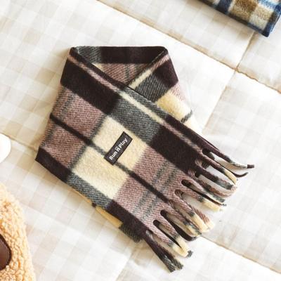 [Pet] Check Pattern Scarf Beige