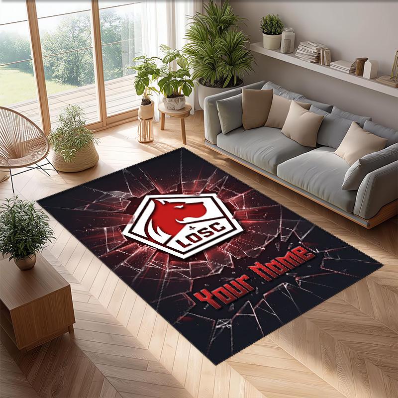 LOSC Lille Printed Crystal Velvet Rug Non‑Slip Crystal Velvet Carpet For Sofa Bedroom Indoor Home Decoration