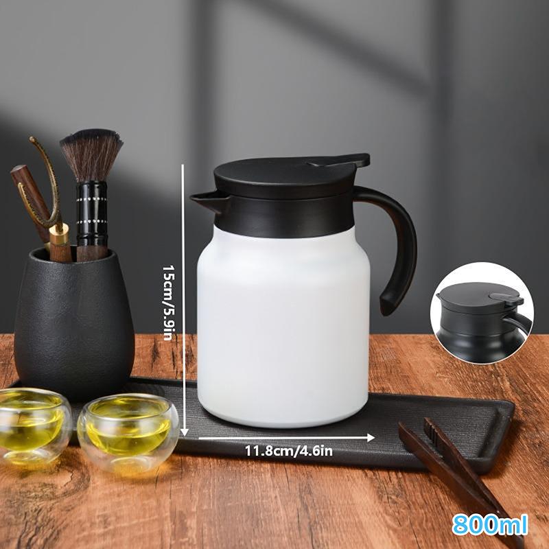 

Термопот с термоизоляцией из нержавеющей стали с отделением для чая, многофункциональный чайник, 800-1000 мл, портативный, с ручкой, термопот 800ml белый