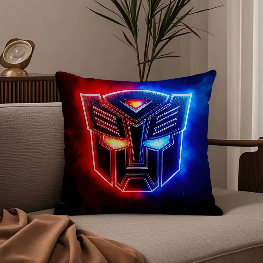 T-Transformer Classic Film Pillow Case Anti-dustmite Pillowcase Invisible Zipper Silky Short Plush Sofa Cushion Cover