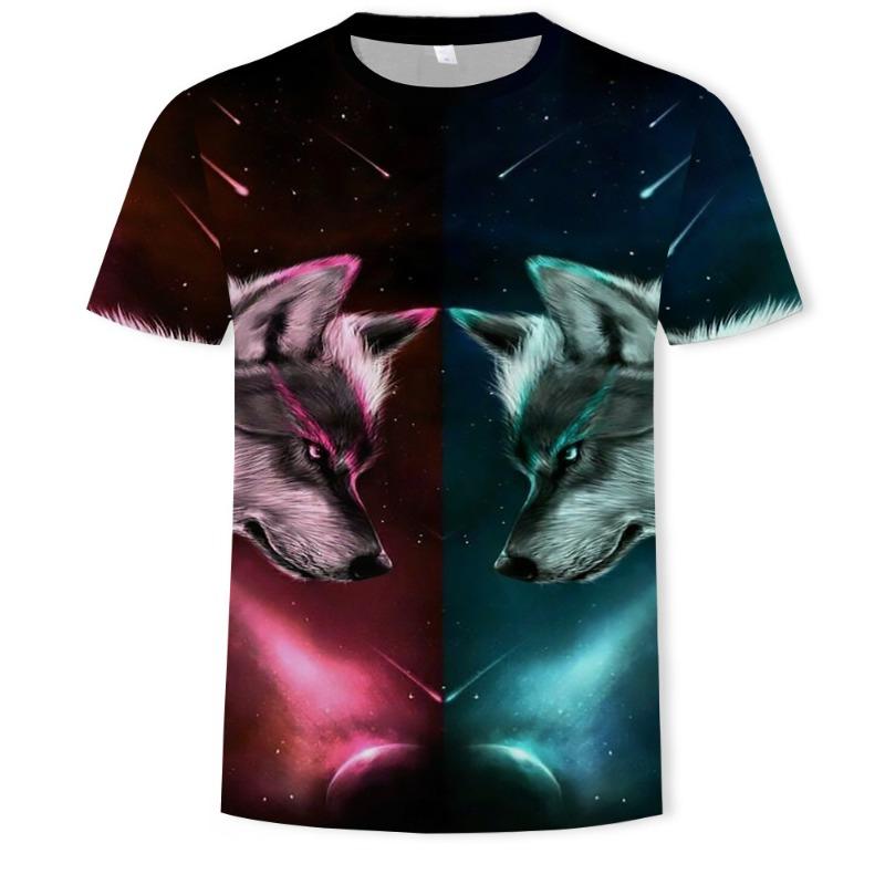 Men's 3D Printed T-Shirt Animal Pattern Printing Short Sleeve O-Neck Pullover Casual Top