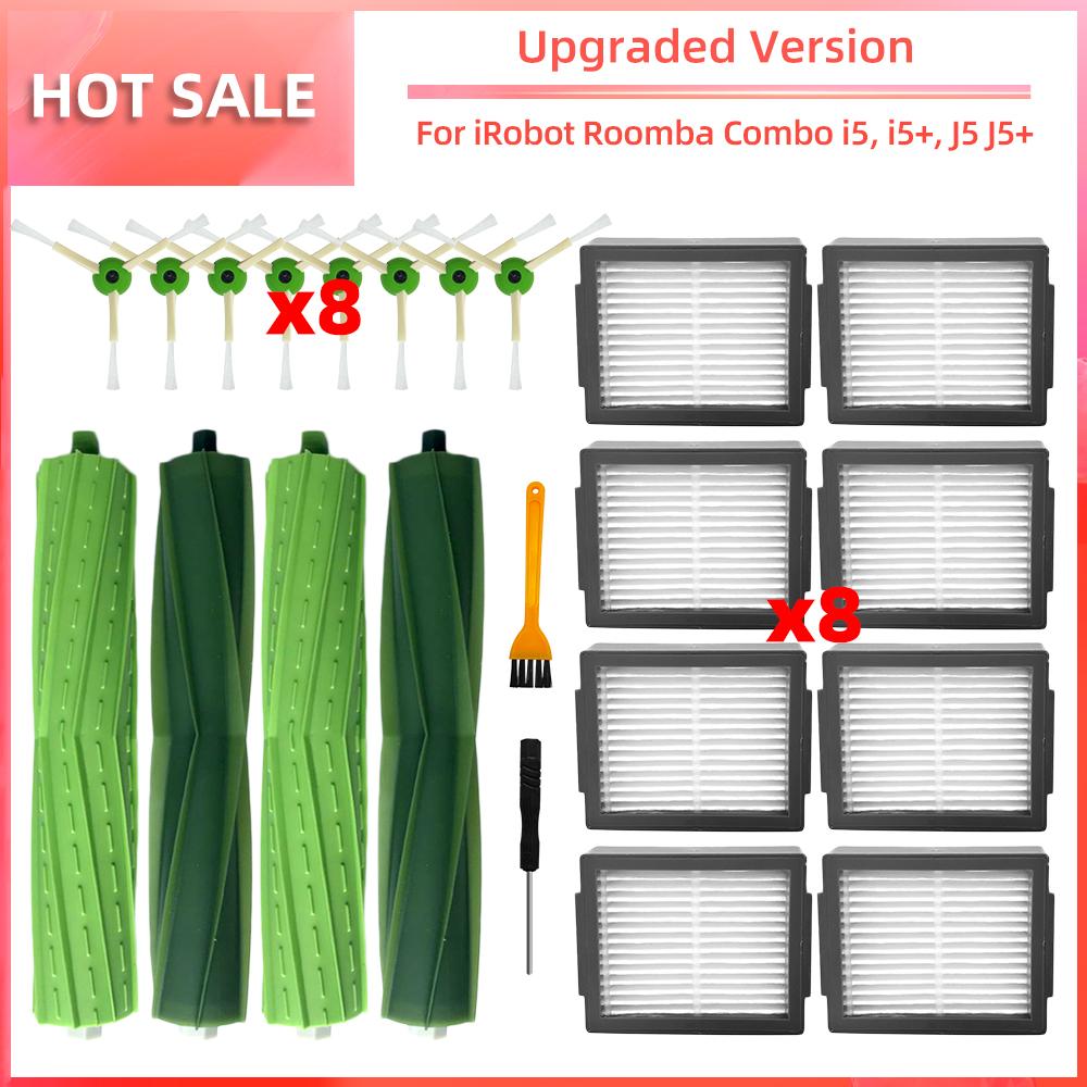 Compatible for iRobot Roomba Combo I5, I5+, J5, J5+ Main Side Brush HEPA Filter Dust Bags Replacement Spare Parts Accessories
