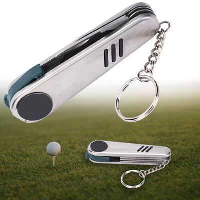 6 In 1 MultiFunction Golf Divot Tool Kit with Score Pen Golf Club Cleaner Knife Wrench Set