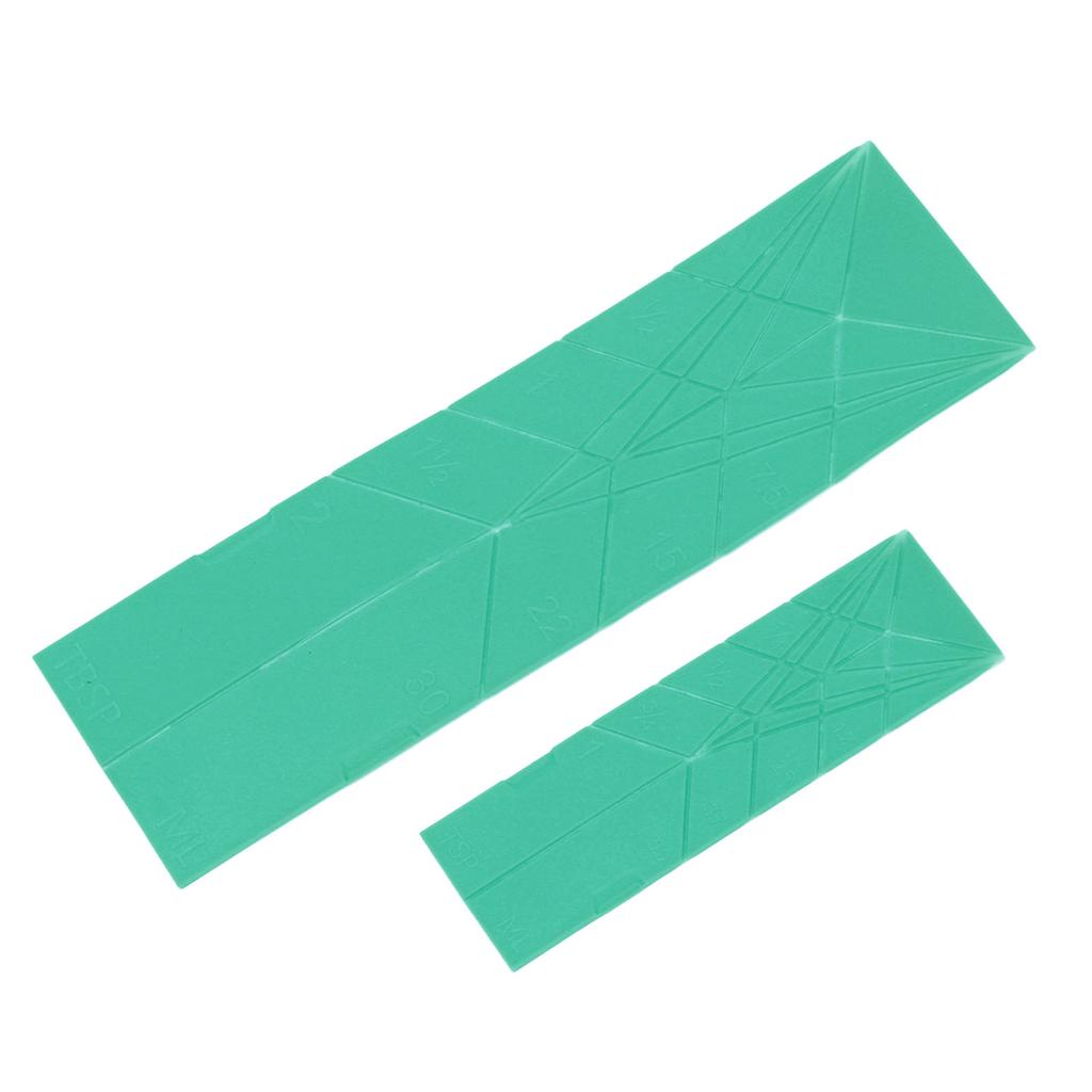 2pcs Multifunction Folds Flat Kitchen Measuring Spoon Large and Small Size 3 In 1 Polygons