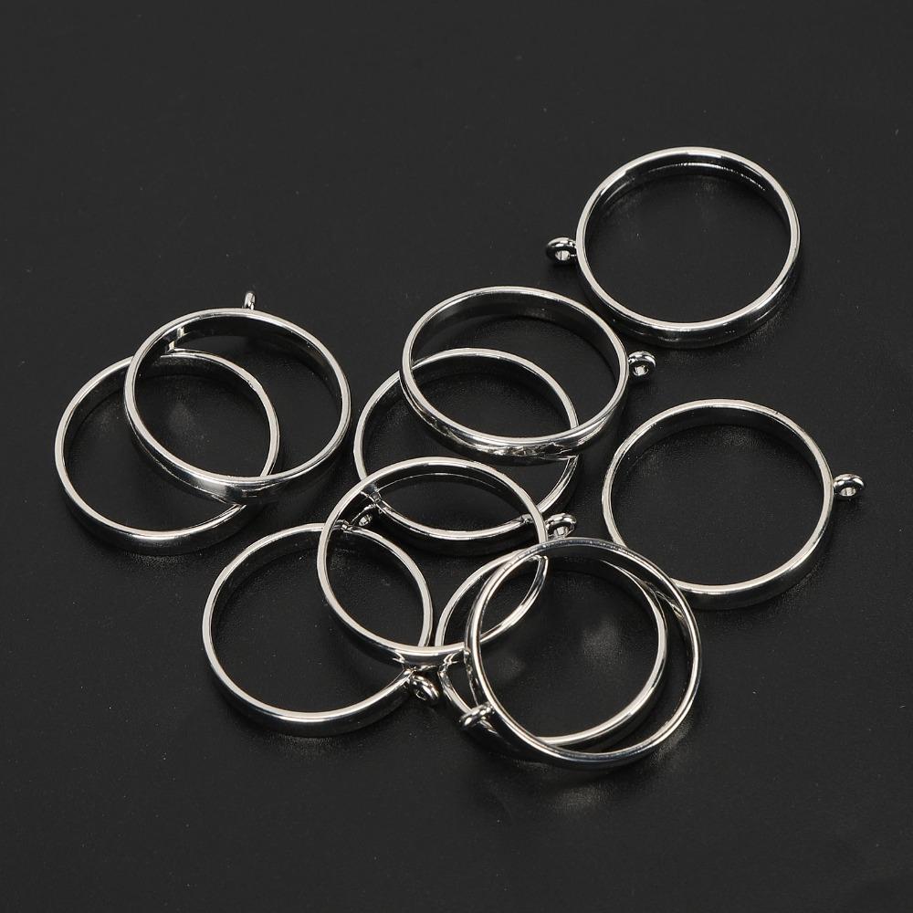 10PCS Round Open Frame Pendants Smooth Edges Open Bezel Pendants  Keychain Making