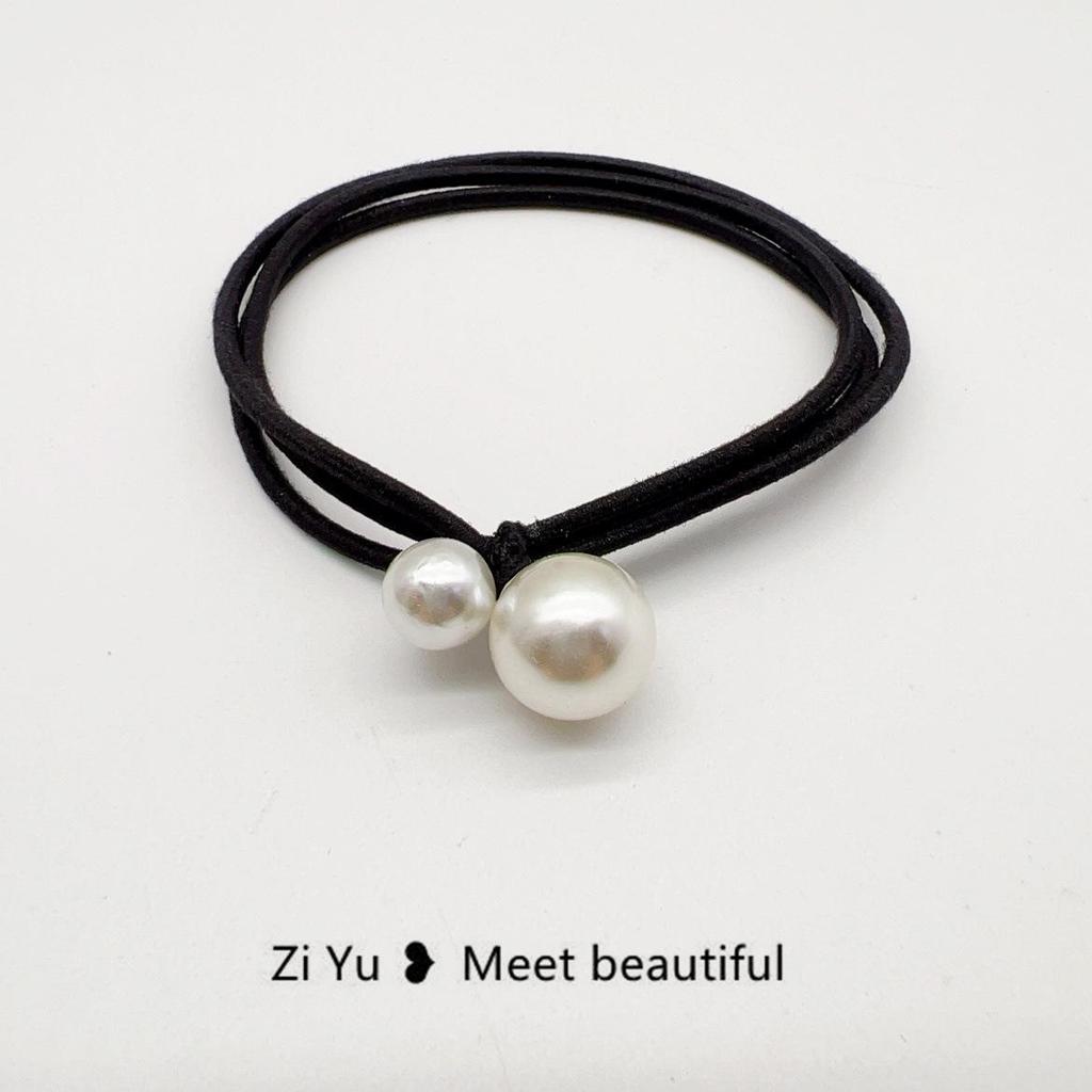 Inel de păr elegant cu perle: Bentiță Elastică cu Nod Coreean