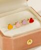 Minimal Piercing 14K Enamel Heart Piercing Earrings