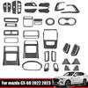 For Mazda CX60 CX 60 CX-60   2024 ABS Carbonfiber Window Switch Cover Air Conditions Outlet Frame Interior Accessories