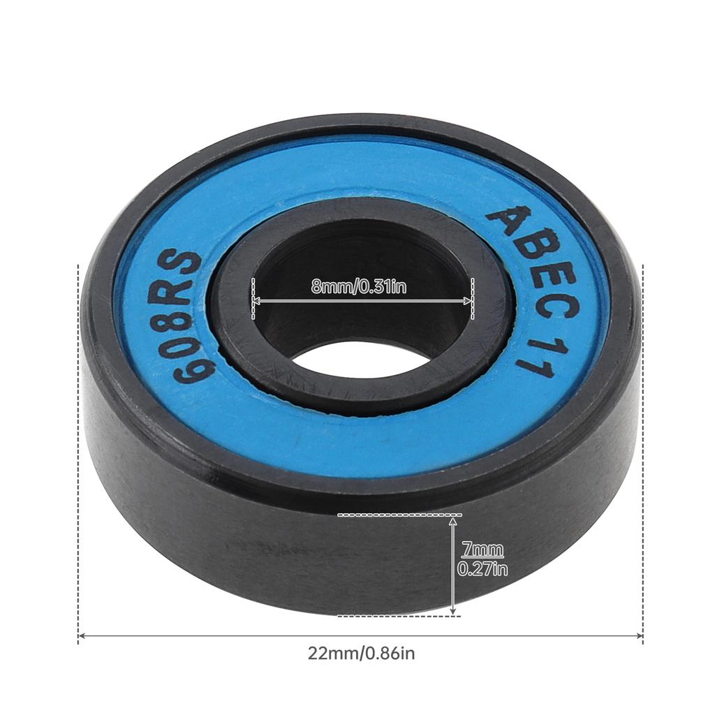 8PCS ABEC-608 High Speed Bearings, Pro Skate Wheel Bearings with Case, Compatible with Skateboard, Longboard and Scooter