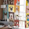 Bulldogge Collie Tier Hund Tüll Vorhänge für Wohnzimmer Schlafzimmer Dekoration transparent Chiffon Sheer Voile Fenster Vorhang