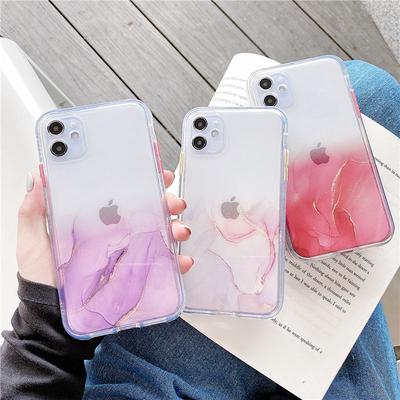 Gradient Marble Texture Phone Case For Iphone 11 11pro Max Xr Xs Max X 7 8 Plus Transparent Glitter Cover For Iphone 12 Se 2 13