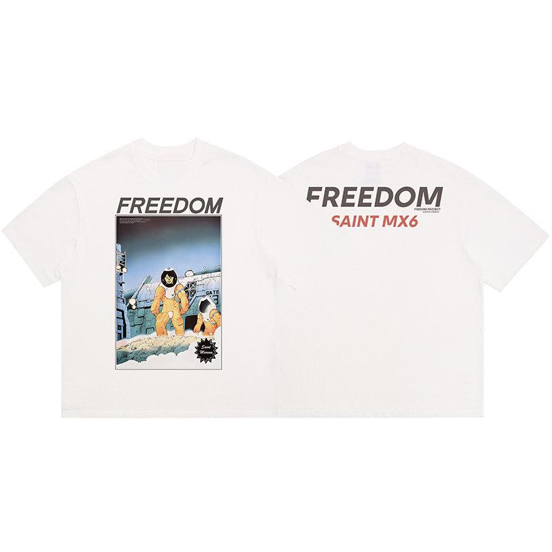 Rare Summer Saint Vintage Michael Graphic Cotton Unisex Summer Short Sleeve Fashion Brand Tees Luxury Casual Vintage Tshirt