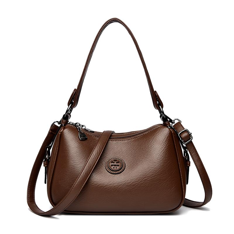 Fashionable Women's Shoulder Bag, Soft PU Leather Crossbody Bag, Solid Color Handbag, Suitable for Daily Use, Shopping, Commuting