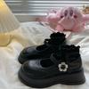 Tlusté dno Boty Mary Jane Dámské Boty s jarní přezkou Lolita Small Pu Kožené boty Boty s kulatou špičkou Boty na platformě