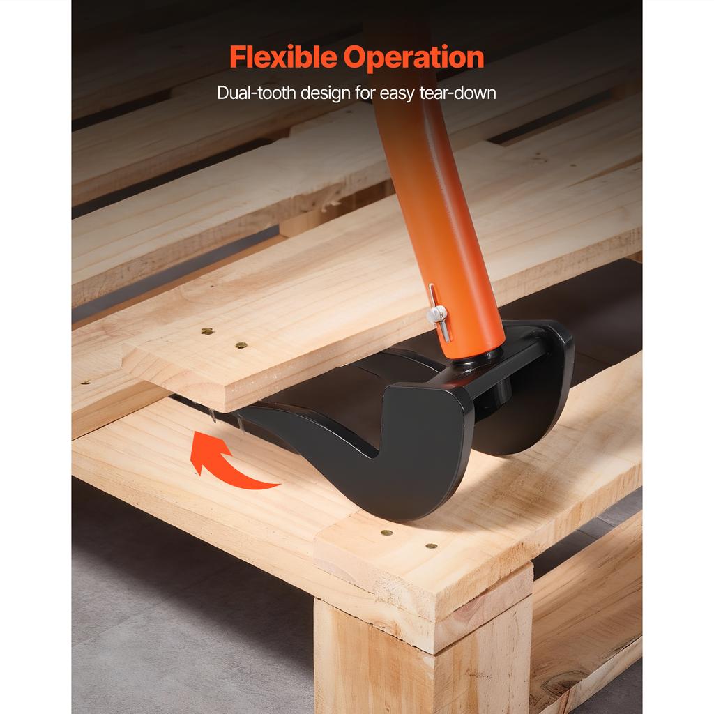 SucceBuy Pallet Buster Tool 54Inch Carbon Steel Handle Wrecking Pry Bar 2000 Lbs Board Removal Tool for Flooring Framing Roofing