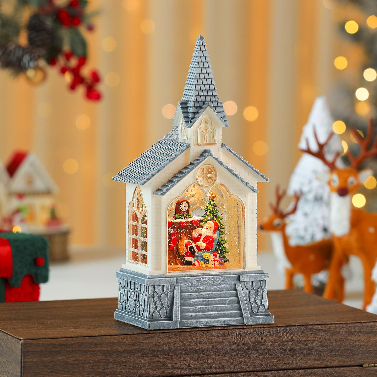 Santa s Crystal Lantern: Musical Christmas Snowfall Ornament