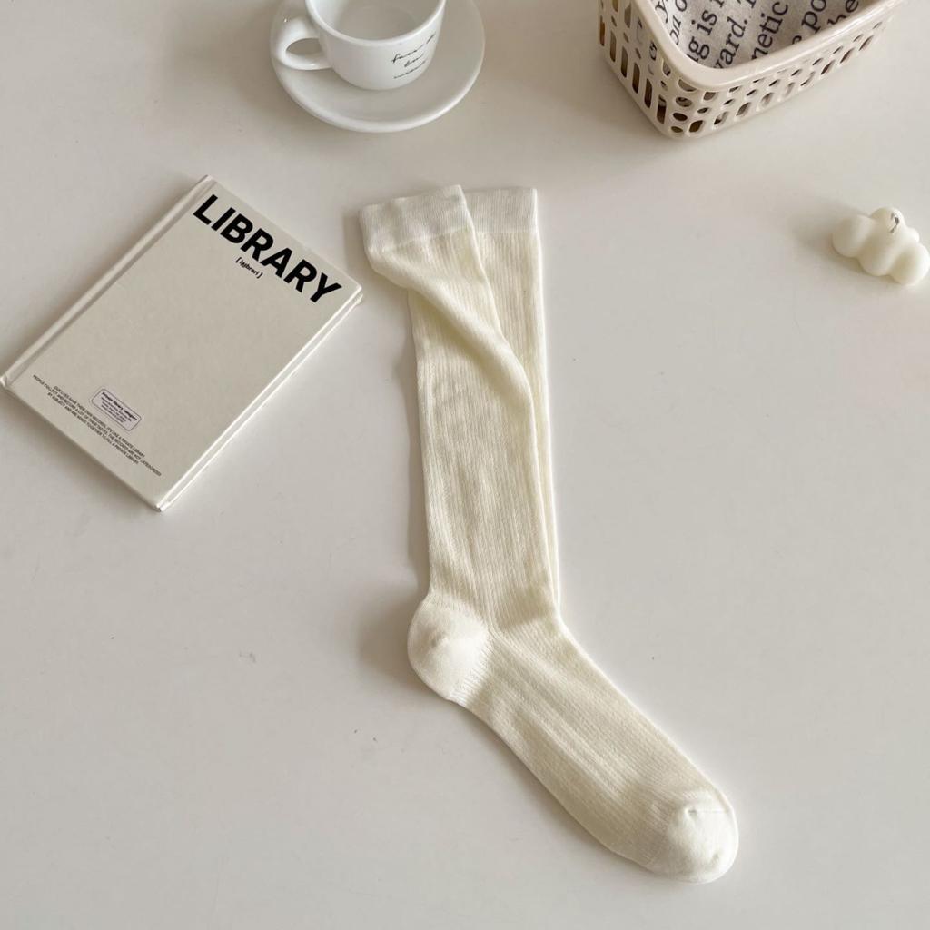 Thin White Socks, Gray Calf Socks, Stockings, Summer Women's Ballet Style Stacking Socks, Half-tube Pure Cotton Women's Stockings