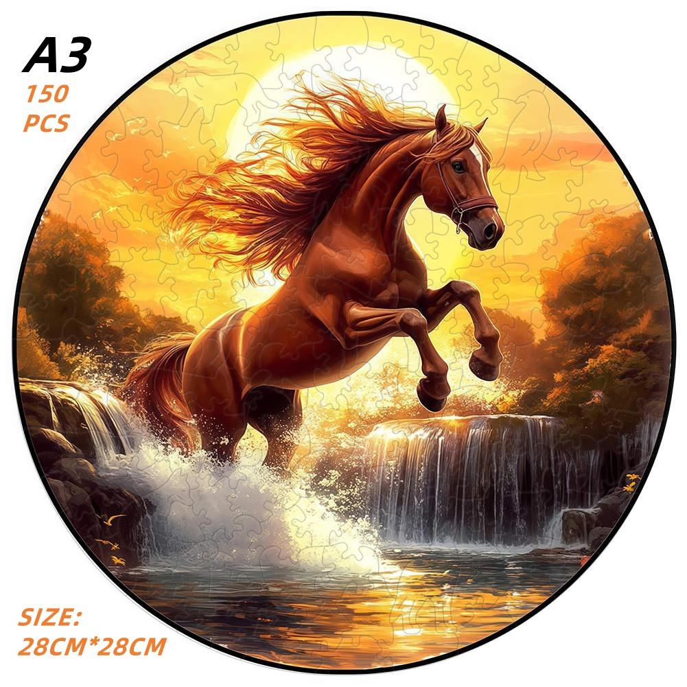 Non-Toxic Aurora Christmas Eve Wooden Jigsaw Puzzle Wood Jigsaw For Adult Kids Round Landscape Exclusive Design Festival Gift Toys