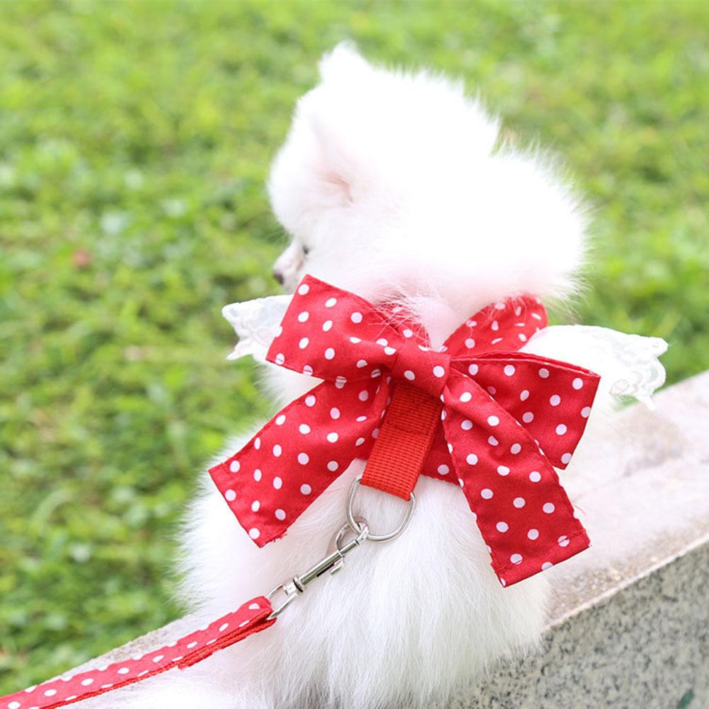Dog Cat Bow Chest Harness Leash Comfortable Puppy Small Dogs Harnesses Vest for Party Shopping
