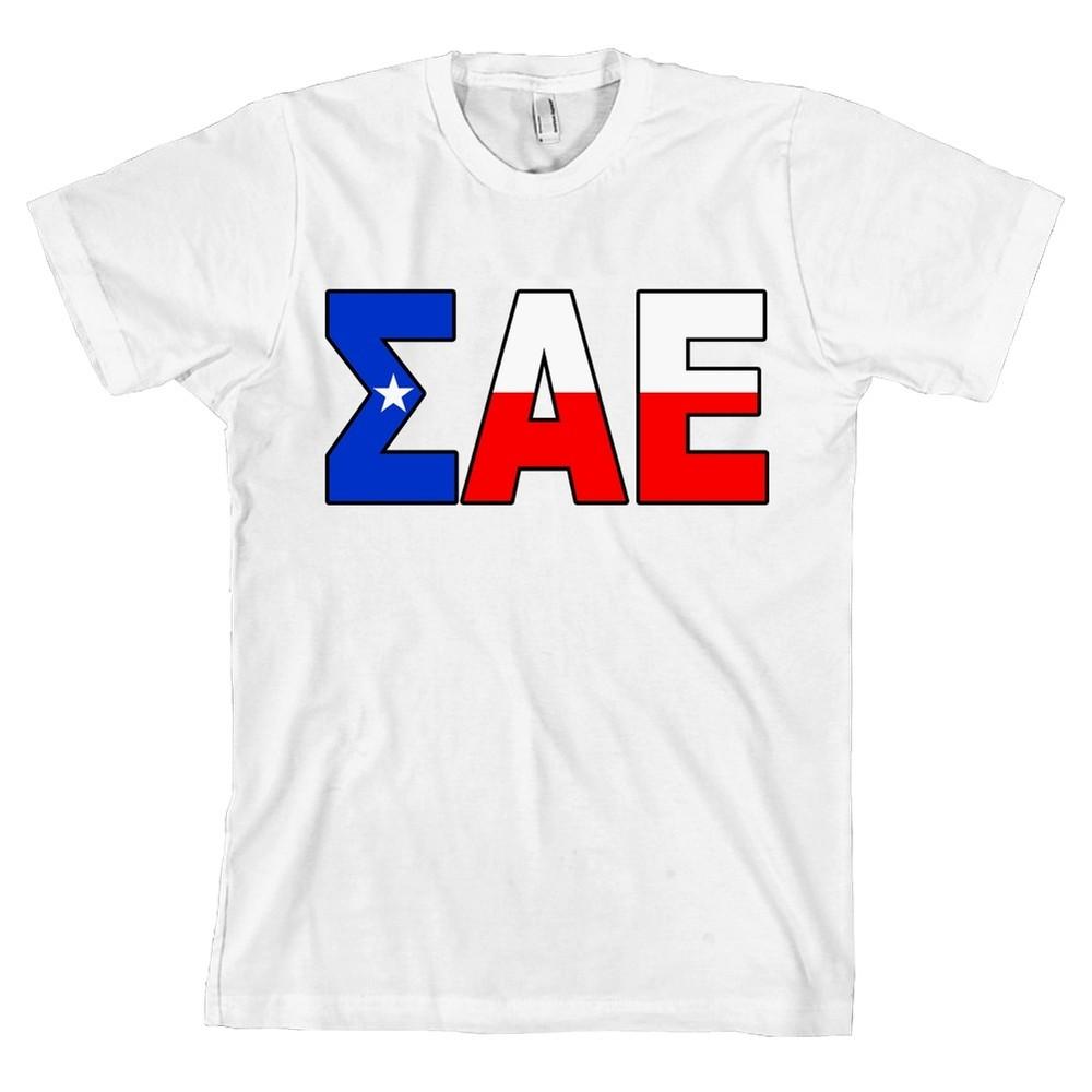 Sigma Alpha Epsilon Флаг Техаса Буквы Bella + Canvas Футболка SAE НОВАЯ Унисекс Футболка XL