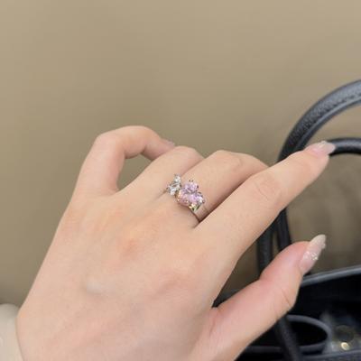 Design Kontrastfarbe Liebe Offener Ring Damen Leichter Luxus Temperament Verstellbarer Ring
