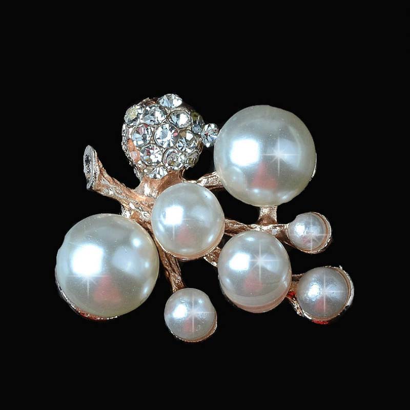 

Engood 100Pcs Rhinestone Buckles Sewing Trim & Embellishments Craft Pearl Grape Branch Shank Buttons for DIY Hair Wedding Decora золотий