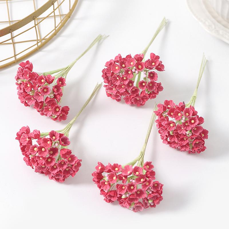 

3Pcs Artificial Flower Bouquet 11cm Fake Flower Garden Wedding Decoration Home Decor DIY Craft Gifts Garden Ornament Accessory 3Pcs красный