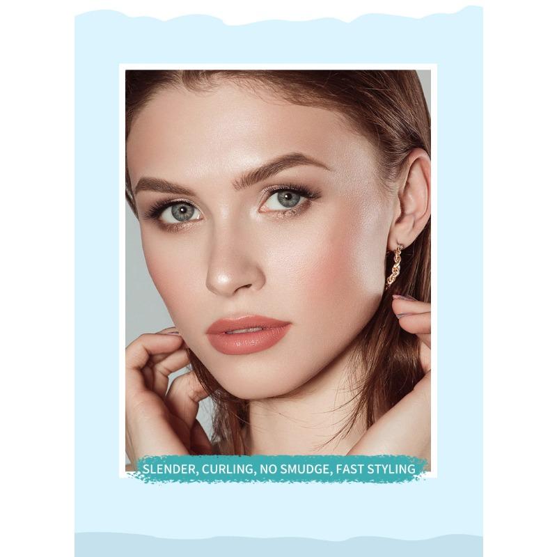 4D small brush head mascara, slender and curled, naturally elongated without agglomeration, waterproof fine brush mascara