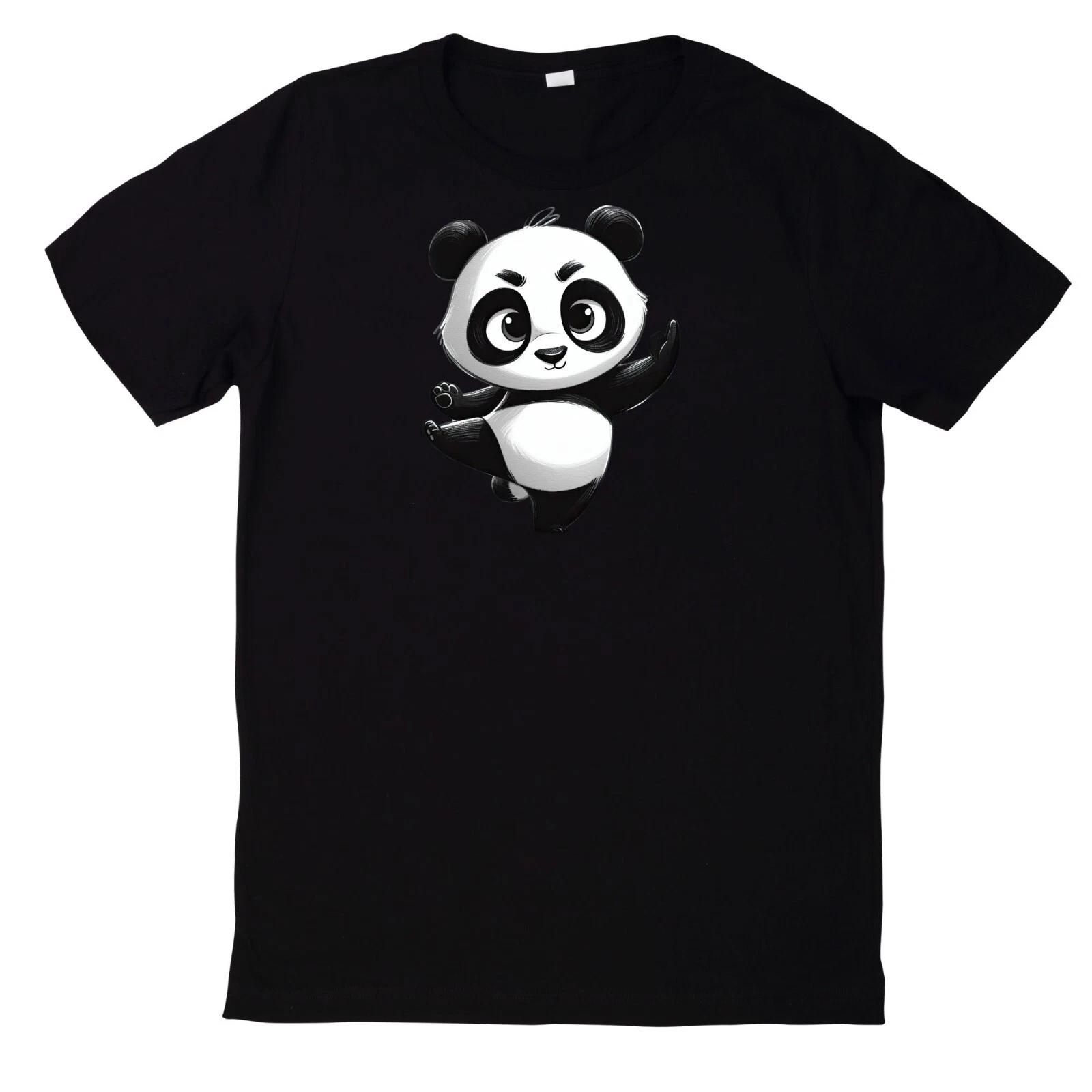 T-Shirt Lustiges Süßer Panda Motiv Baumwolle XXXL