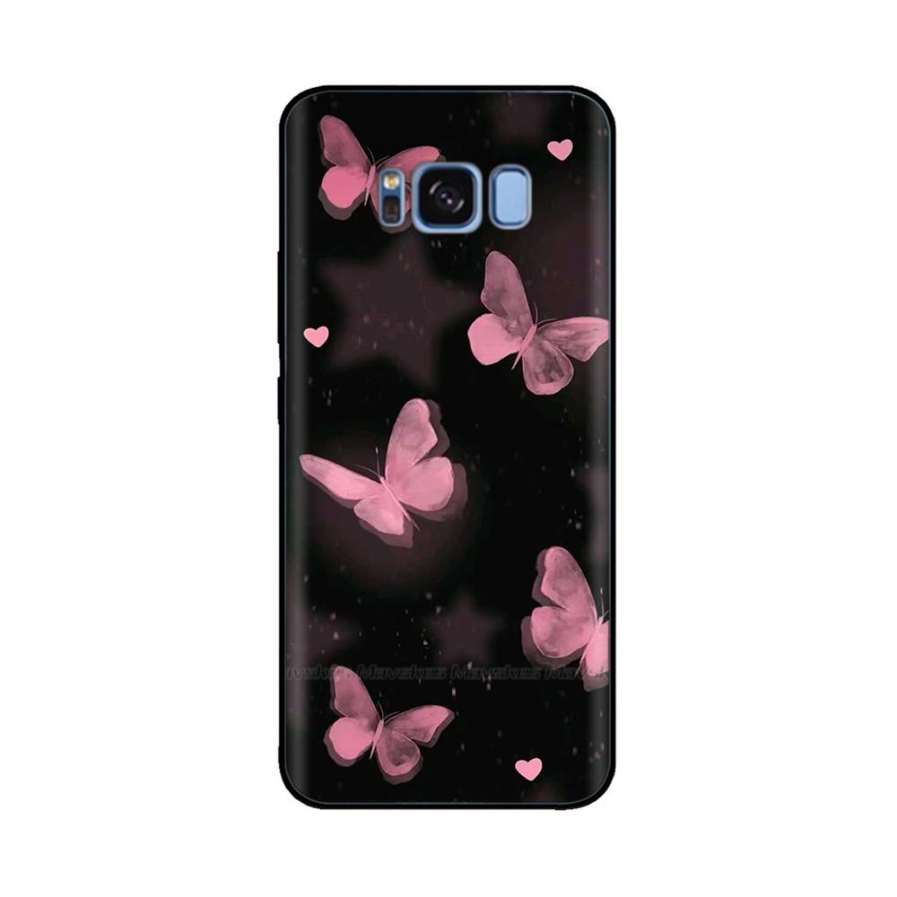 For Samsung Galaxy S8 Plus Phone Case Heart-Butterfly Funda For Samsung S8 S8Plus Cases Liquid Silicone Bumper GalaxyS8 Shells